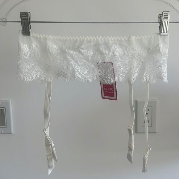 Lauma lingerie suspender belt white size 10 NWT - Picture 2 of 8